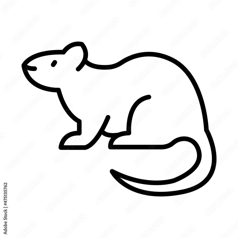 Mouse Outline Icon Animal Vector Mouse Outline Icon Animal Vector