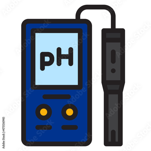 ph meter filled outline icon