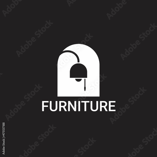 Furniture logo design vector,  furniture element logo design template	