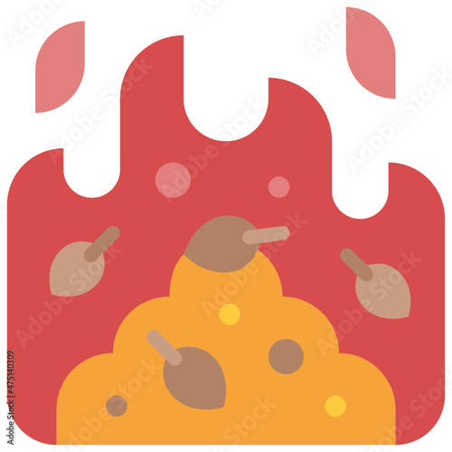 incineration flat icon