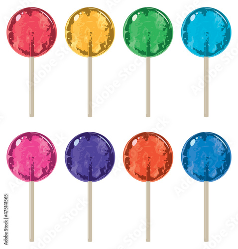 vector set of colorful lollipops