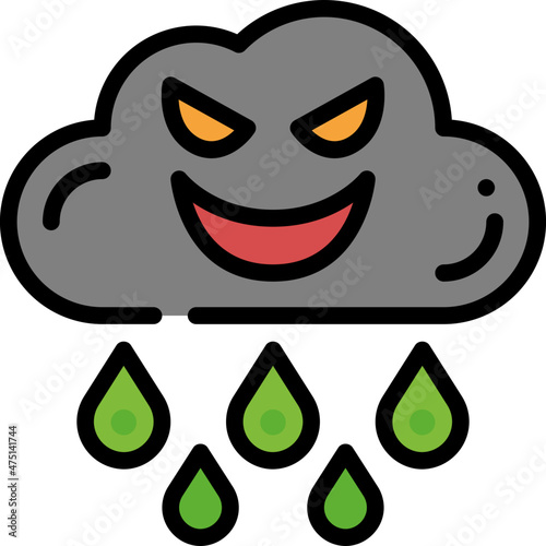 acid rain filled outline icon