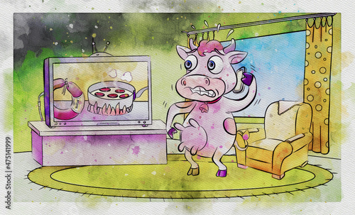 cow and tv