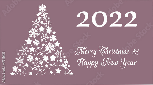 vector greeting card, merry christmas and happy new year