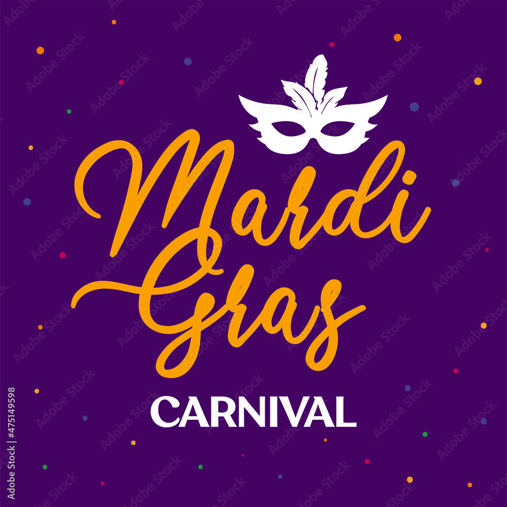 Mardi Gras Carnival design. Lettering elegant label Holiday template for advertising, greeting card, flyer, poster, banner. Mardi Gras Carnival design. Lettering elegant label Holiday template for advertising, greeting card, flyer, poster, banner.