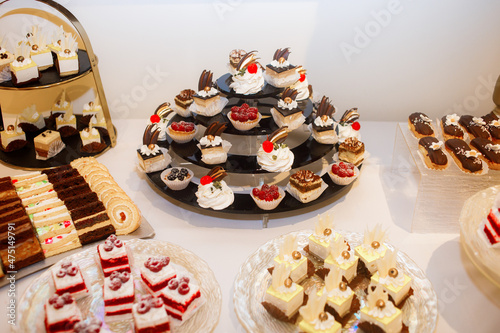 Wedding candy bar and different cap cakes