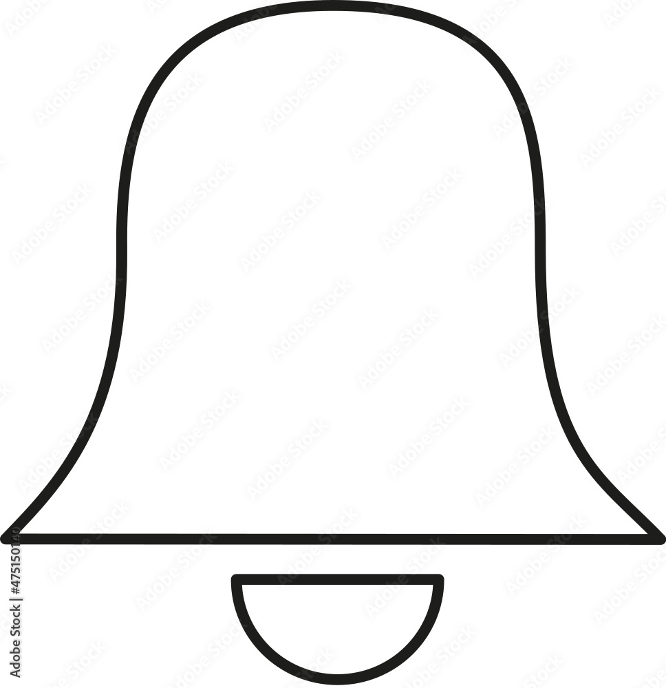 Bell Social Media icon in thin black line