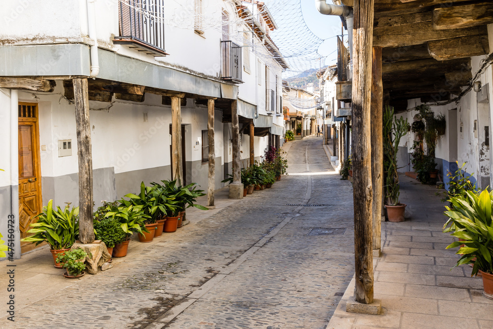 streets of the historic center of the town of Guadalupe, pilgrimage center to see the Virgin of Guadalupe, Caceres streets of the historic center of the town of Guadalupe, pilgrimage center to see the Virgin of Guadalupe, Caceres