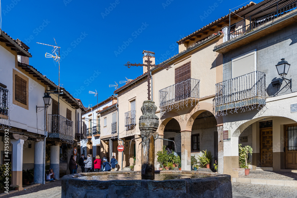 streets of the historic center of the town of Guadalupe, pilgrimage center to see the Virgin of Guadalupe, Caceres