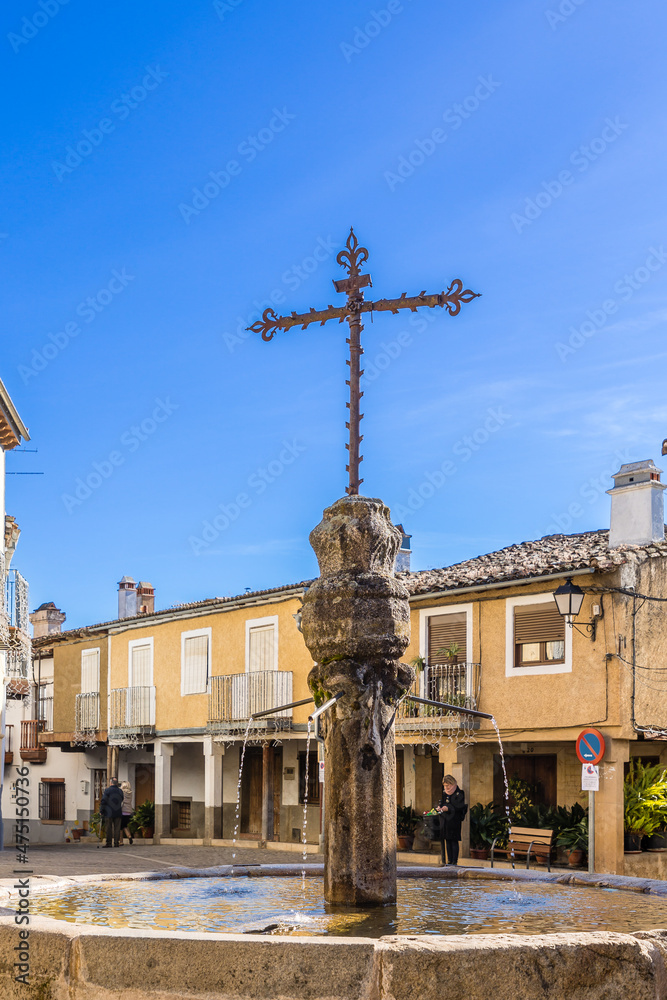 streets of the historic center of the town of Guadalupe, pilgrimage center to see the Virgin of Guadalupe, Caceres