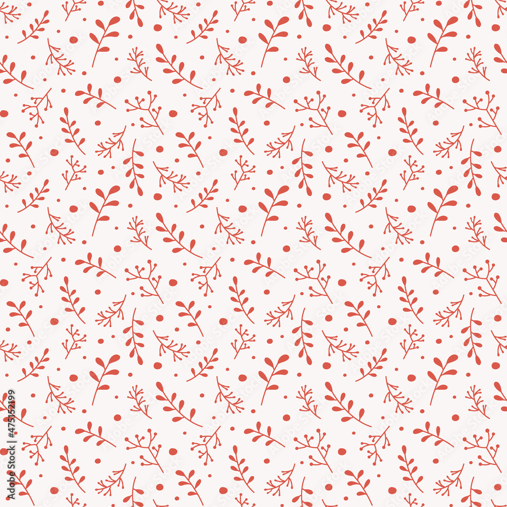 Obraz premium Christmas wrapping paper with Xmas branches. Seamless pattern. Vector