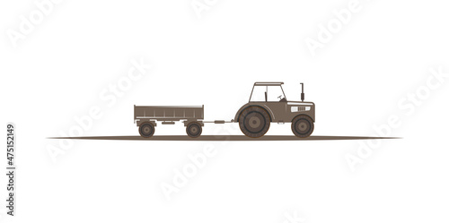 Free vector stock of potato hauling tractor