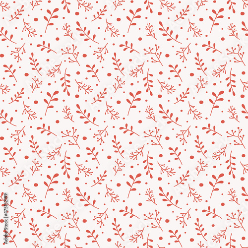 Christmas wrapping paper with Xmas branches. Seamless pattern. Vector