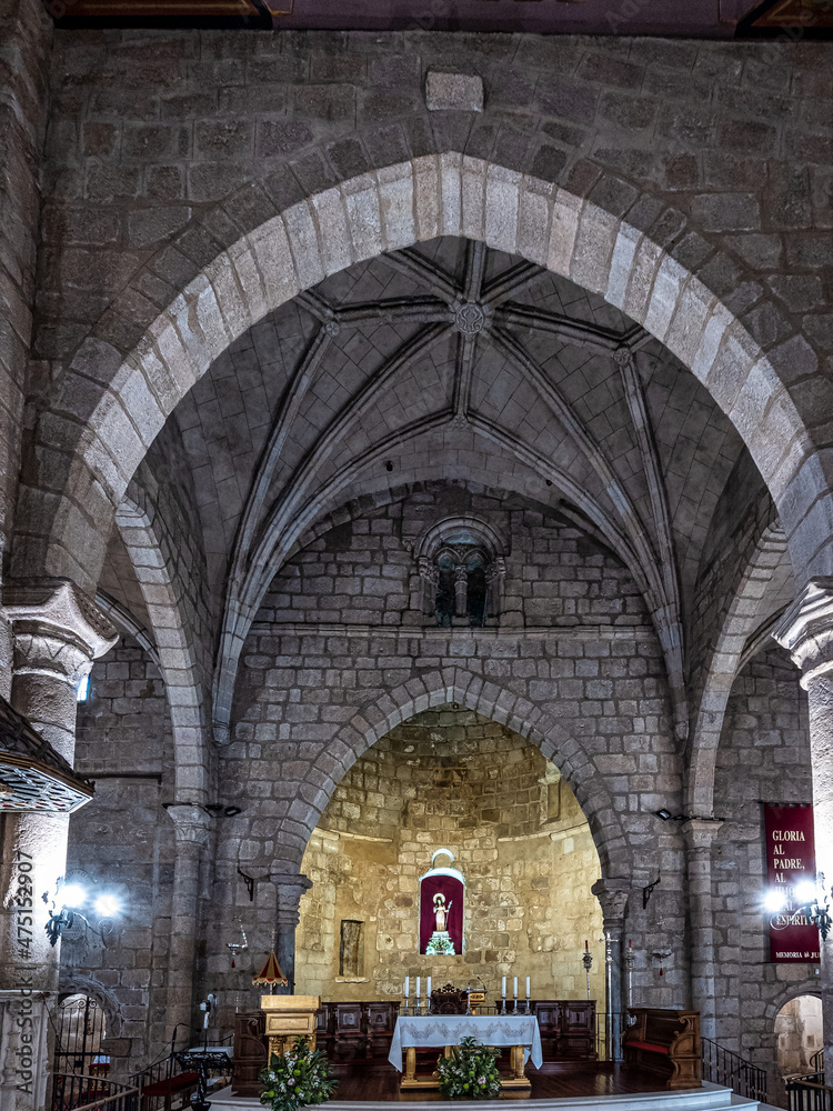Interior of the Basilica of Santa Eulalia in Merida, Extremadura, Spain