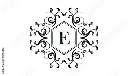 Elegant monogram design with letter E for restaurant logo  boutique  emblem  jewelry  business.
