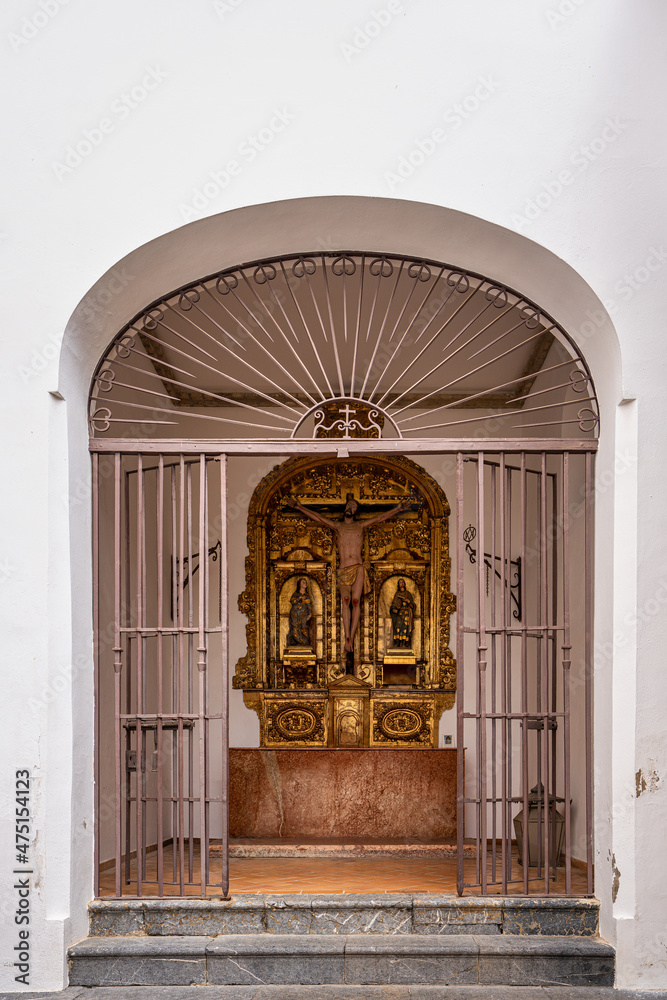 Inside the mudejar Capilla San Bartolome chapel in Cordoba, Andalusia, Spain