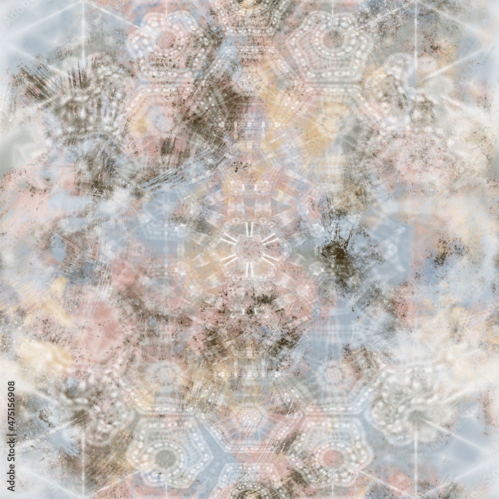 Obraz premium Seamless neutral and white grungy classic abstract surface pattern design for print. High quality illustration. Monochrome earth colored design with white pattern design overlay. Repeat graphic swatch