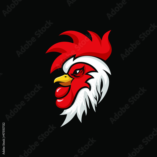 roosters head illustration logo designs modern