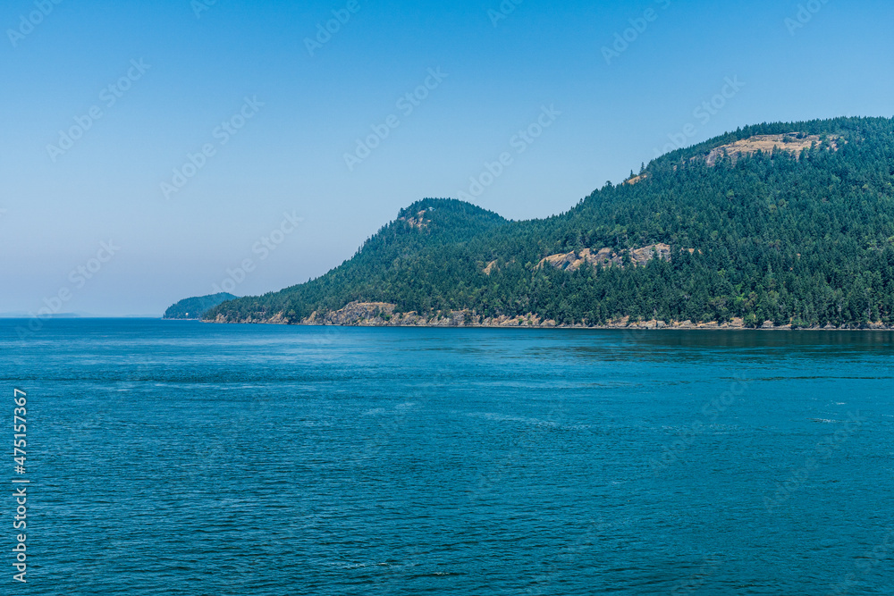 small islands in strait of Georgia between Vancouver and Victoria