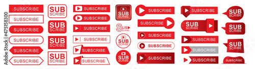 Subscribe Icon Set for Channel. Subscribe Button. Subscribe Vector Illustration