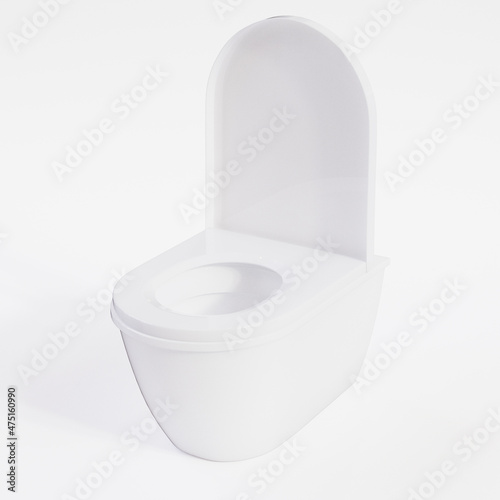 Toilet bowl mockup isolated on a white background - 3d render
