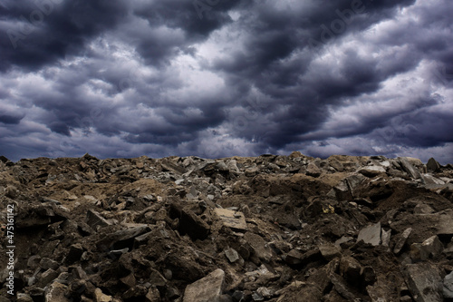 rubble and detritus apocalypse and armageddon concept photo