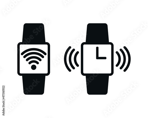 Smart watch with wireless wifi icon. Illustration vector 