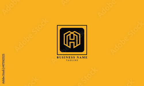 MH, HM, Abstract initial monogram letter alphabet logo design
