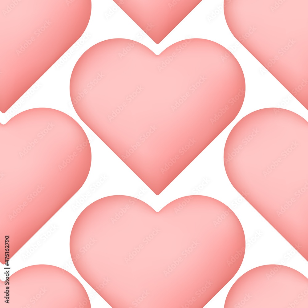 Cute pink hearts seamless pattern. Background for gift boxes, wrapping paper, wallpapers, textiles, papers, fabrics, web pages
