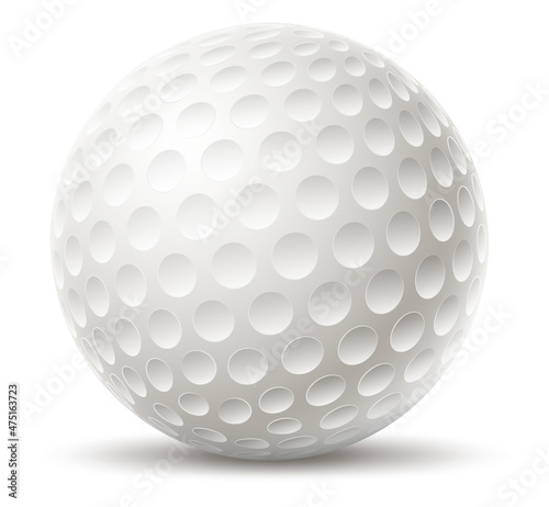 Golf ball. Realistic white sphere with small dimples