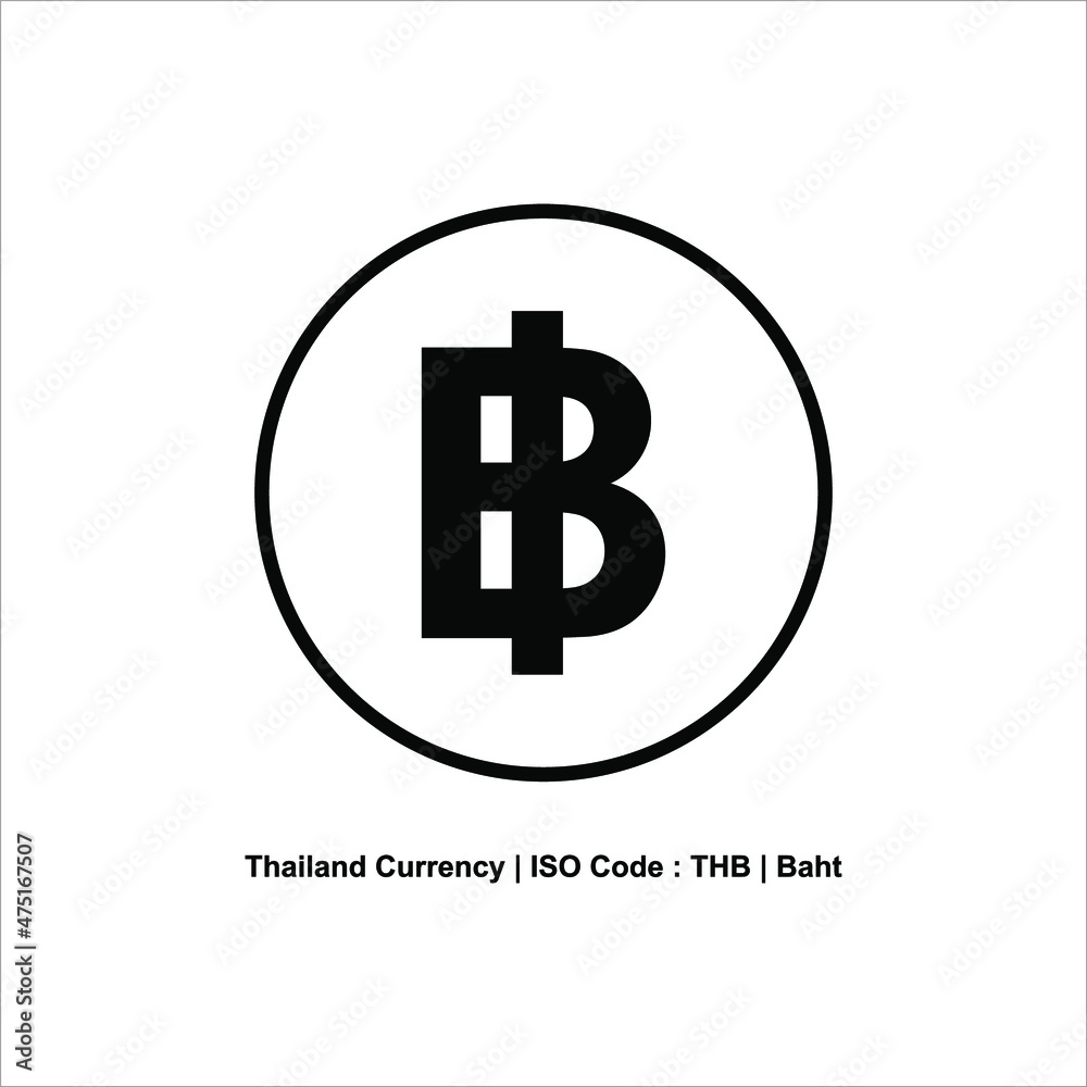 Thailand Currency Icon Symbol With Iso Code. Vector Illustration-1 Thailand Currency Icon Symbol With Iso Code. Vector Illustration-1
