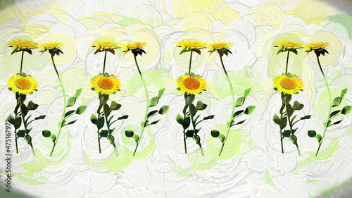 Sunflowers Botanical Flowers 3D Rendering