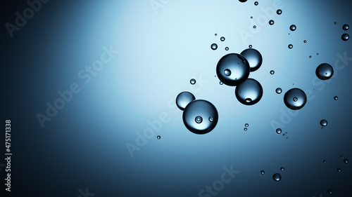 Bubbles float in blank bright background