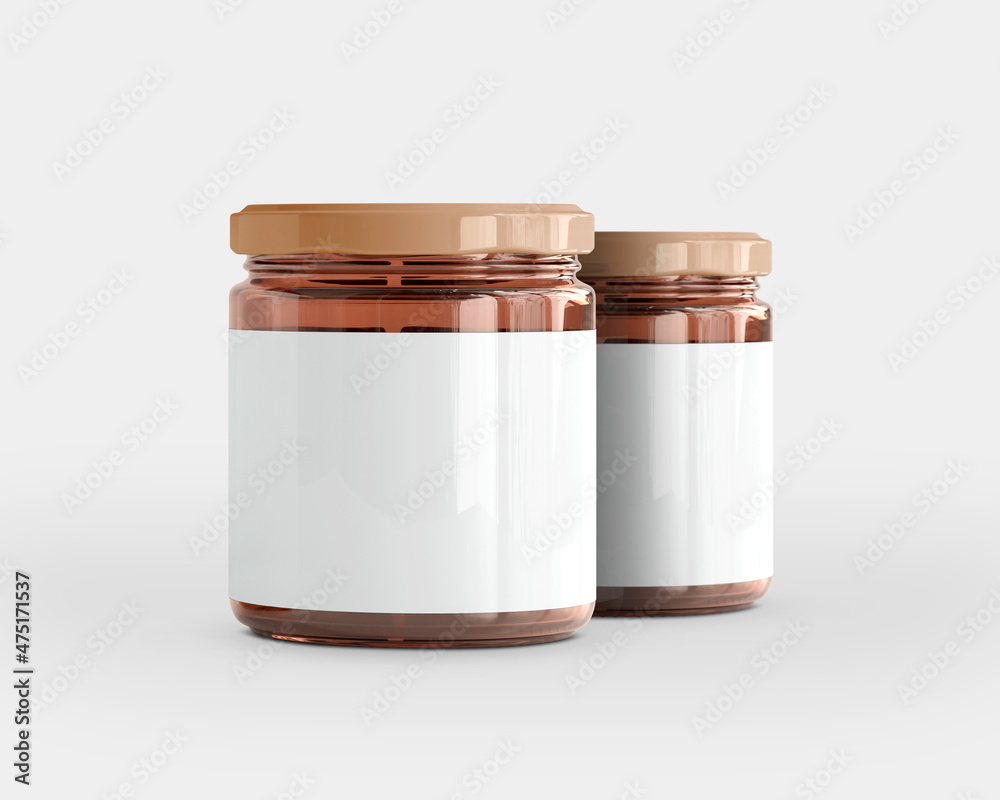 Peanut / Almond / Nut Butter Jar Mock-Up with empty white label Peanut / Almond / Nut Butter Jar Mock-Up with empty white label