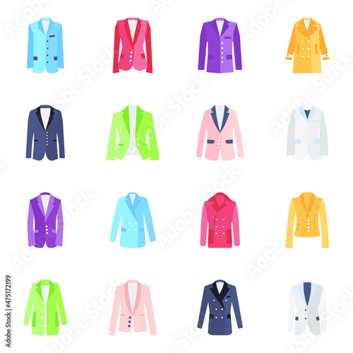 Pack of Clothing Flat Icons

