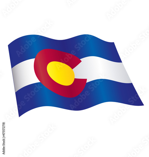 colorado co state flag flying waving