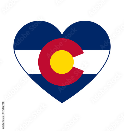 colorado co state flag in love heart shape symbol