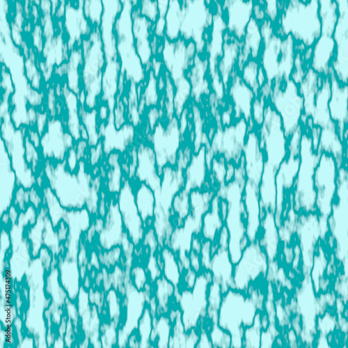 Turquoise abstraction with blurred patterns. Curves, vertical cracks. Marble texture on turquoise background. 