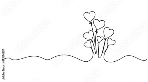 Wallpaper Mural Valentines day card decoration. Hearts balloons. Love concept Torontodigital.ca