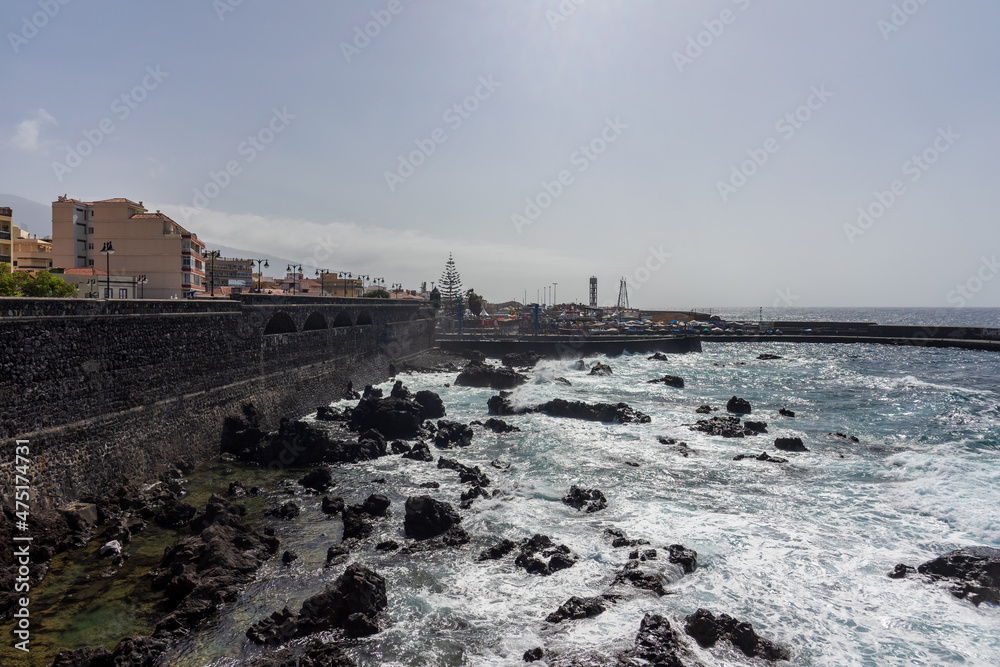 Promenade Puerto de la Cruz. Atlantic Ocean. Tenerife. Caear Islands. Spain.
