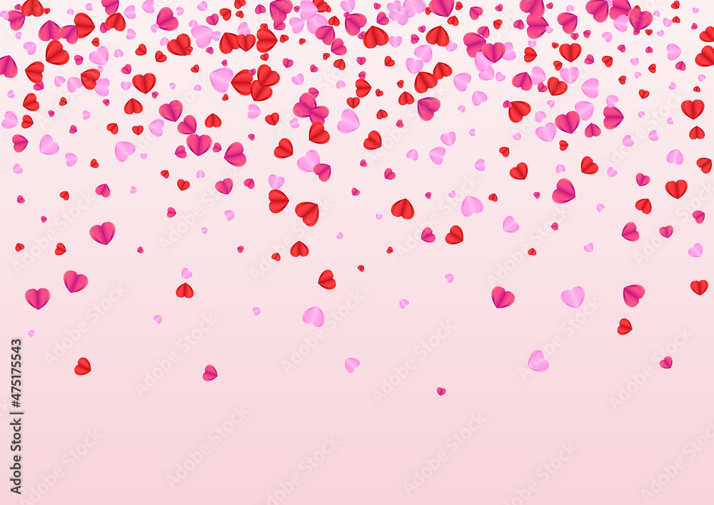 Lilac Confetti Background Pink Vector. Romance Pattern Heart. Pinkish Romantic Texture. Tender Heart Abstract Illustration. Fond Shape Backdrop.