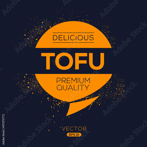 Creative (Tofu) logo, tofu  sticker, vector illustration.