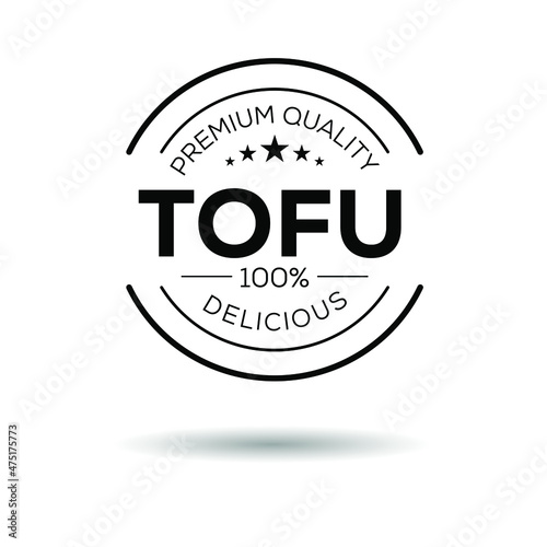 Creative (Tofu) logo, tofu  sticker, vector illustration.
