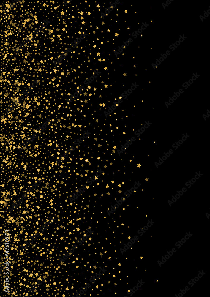 Yellow Metal Spark Design. Glamour Sequin Pattern. Gradient Glitter Explosion Illustration. Random Star Background. Gold Party Texture