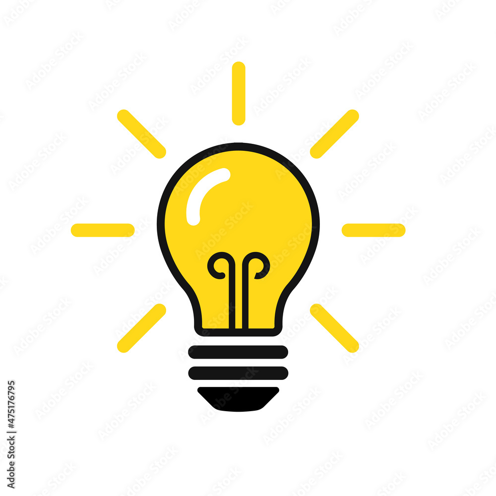 Light bulb icon vector. Solution, idea icon symbol vector graphic