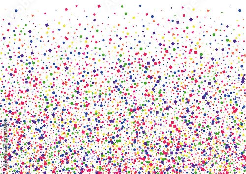 Yellow Banner Square Background. Abstract Star Decoration. Orange Confetti Illustration. Wallpaper Circle Background. Blue Rainbow Dot.