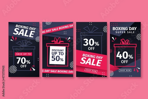 boxing day sale banner collection vector design illustration