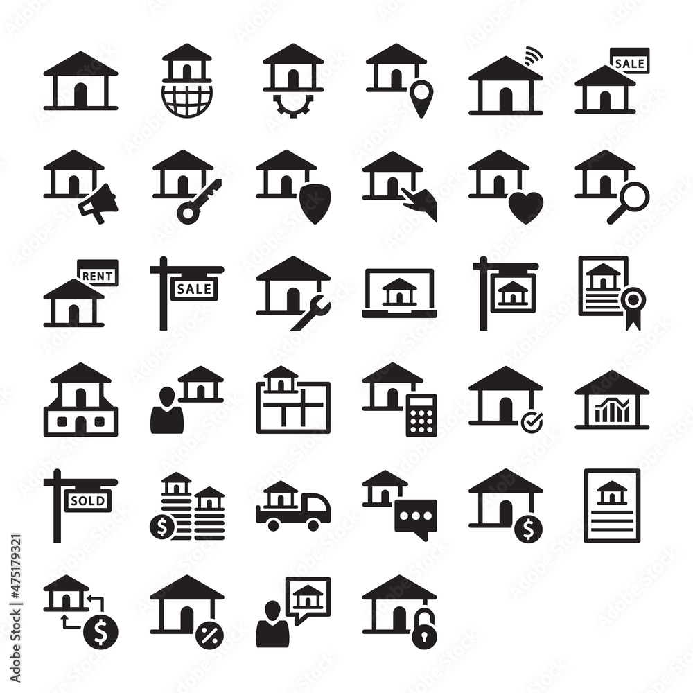Real Estate & Property icon set	