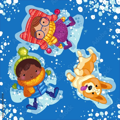 Fototapeta Naklejka Na Ścianę i Meble -  christmas snow scene vector design illustration
