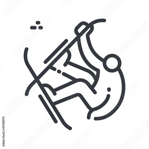 Vector freeski big air line icon isolated on transparent background